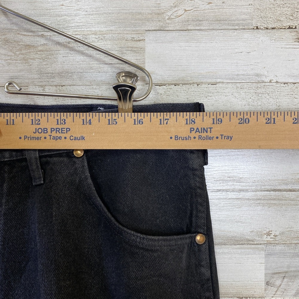 VTG Wrangler Jeans Men 38x32 Black Denim Bootcut Rodeo Western Cowboy - Picture 9 of 11